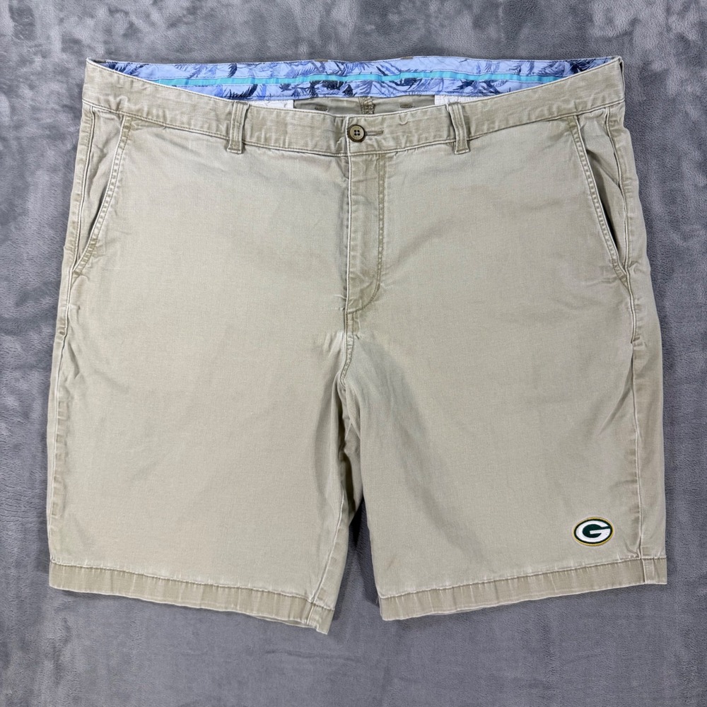 Tommy Bahama Green Bay Packers Chino Shorts Mens Size 42 Khaki